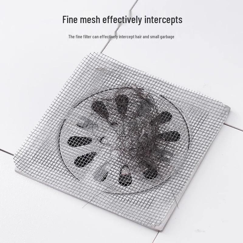 Disposable Bathroom Floor Drain Hair Catcher & Insect-Proof Mesh Filter.