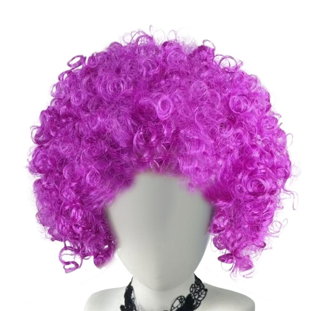 Unisex Adult Various Coloured Rainbow Circus Curly Black Afro Curly Wig Adult Fancy Dress Disco