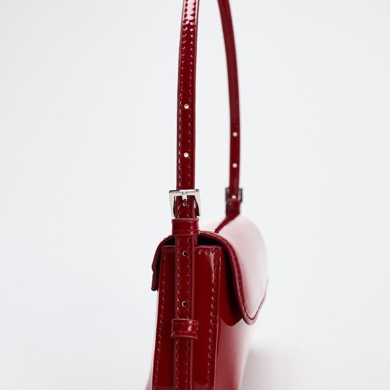 Home Red Baguette Underarm Bag Autumn New Product Stylish Simple Commuter Flip Retro Shoulder Bag