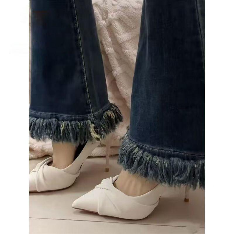 Fashion work professional soft sole versatile pleated single shoes black pointed stiletto high heels women's 2025 autumn and winter new