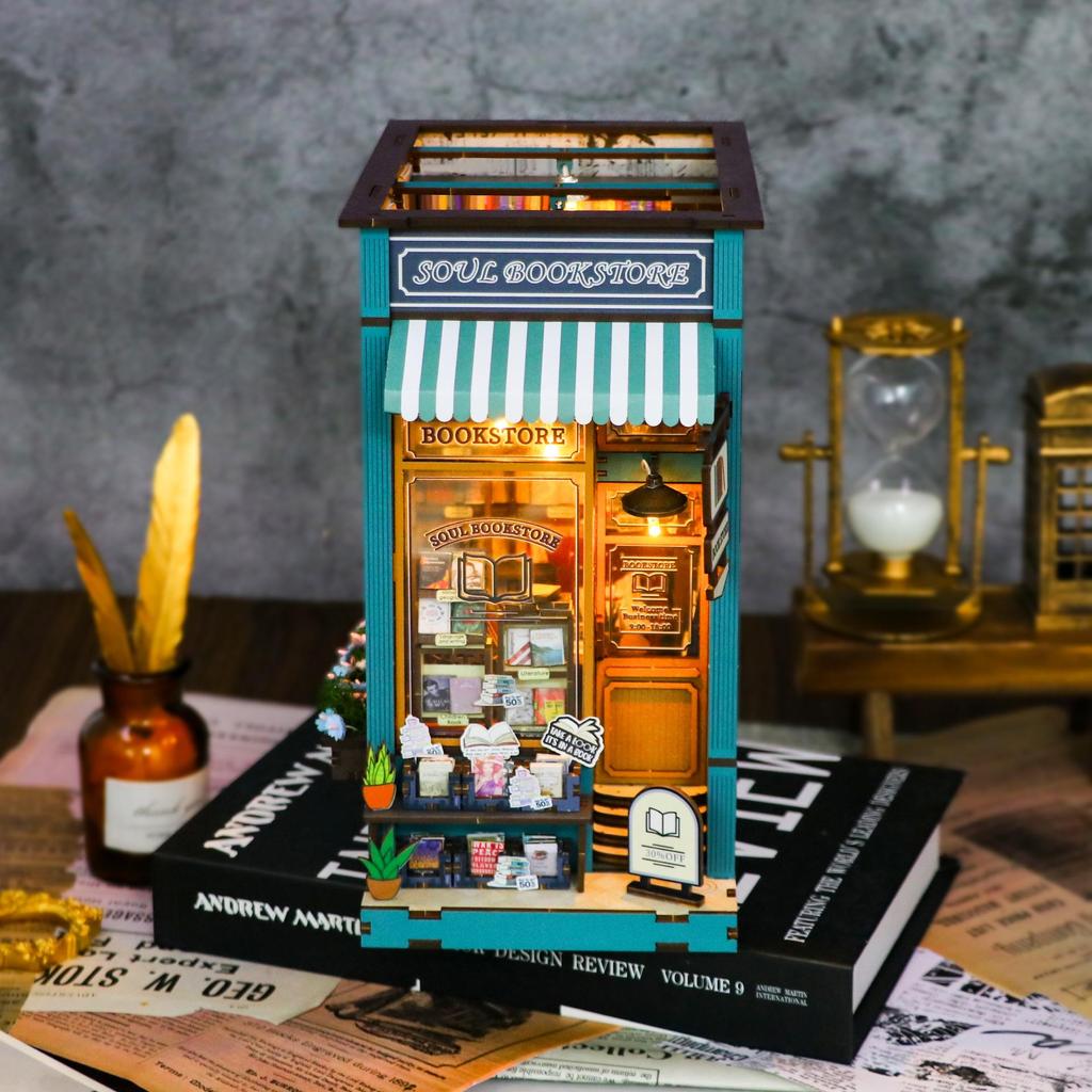 Hongda 3D Bookstore Bookend Model Kit: Adult Decompression Toy Gift