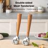 Rust-proof Meat Hammer Tenderizer Hammer, with Ergonomic Wooden Handle, Non-Slip Grip Stainless Handle Mallet Steel Fist-Shaped Mallet, Kitchen