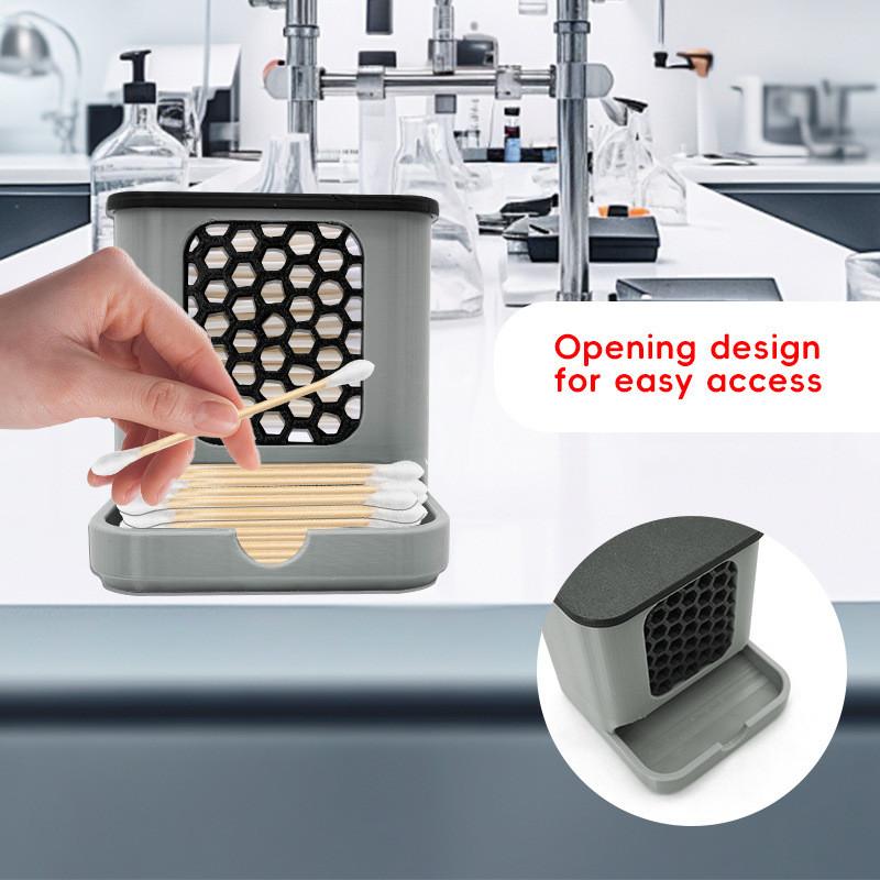 Convenient Honeycomb Cotton Swab Storage Box With Front Window For Easy Access