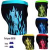 Men's Quick-Drying High-Waisted Flame Swim Trunks - Comfortable Boxer Briefs
