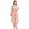 Winter New Thick Warm Flannel Women Robe Pants Lace Pajamas Set Coral Fleece Sleepwear Pijamas Suit Loose Home Clothes
