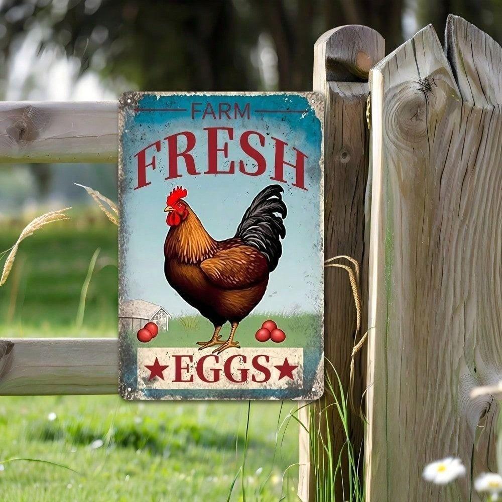 Vintage Metal Farmhouse Sign Chicken Coop Wall Art Decor