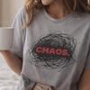 Chaos Scribble Graphic Tee, Y2K Grunge Punk Streetwear Shirt