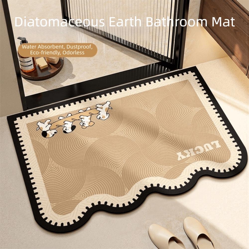 Cartoon Animal Bathroom Mat Anti Slip Door Mat Stain-resistant Puppy Absorbent Mat  Wet Areas