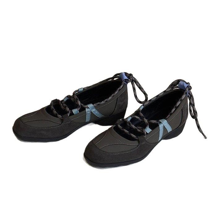Soft leather version~ super fire versatile round head ballet shoes women's 2025 autumn and winter new straps casual Mary Jane single shoes