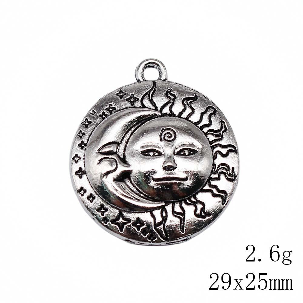 Sun Charm Moon Star Pendant Alloy Charms For Celestial Space Theme DIY Bracelet Necklace Jewelry Making Supplies For