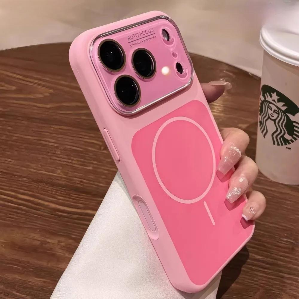 Matte for Magnetic Case for For Iphone 1 16 17 Pro Max 17Pro Wireless Charging Lens Film Shockproof Skin Feel Cover