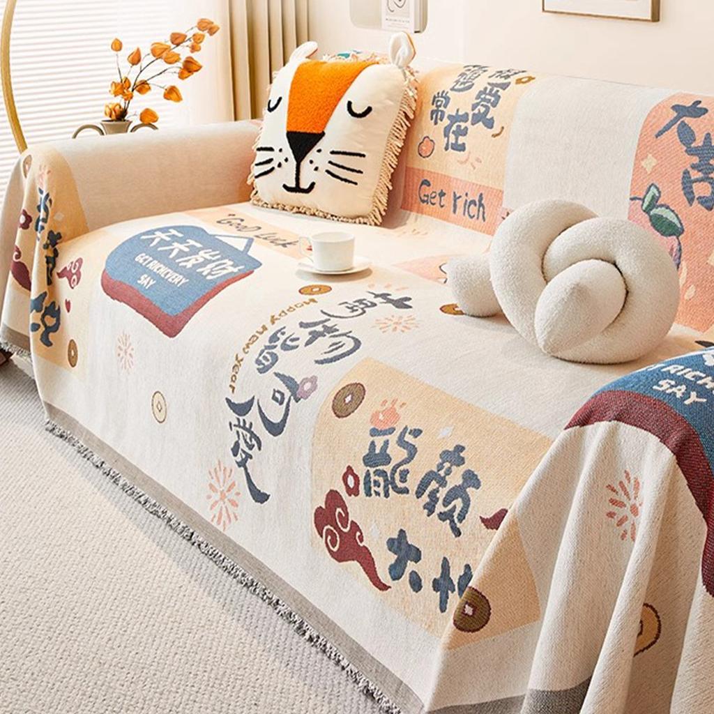 Cartoon Cute Sofa Cover Cloth Four Seasons Universal Chenille Sofa Cushion Cloth Universal Sofa Cover Slipcover