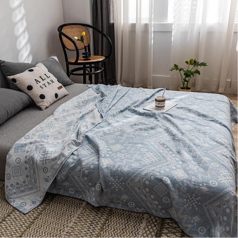 The New Cotton Four-layer Gauze Towel Quilt Is Covered with A Nap Air Conditioning Blanket and A Summer Cool Quilt and A Casual Blanket All Cotton