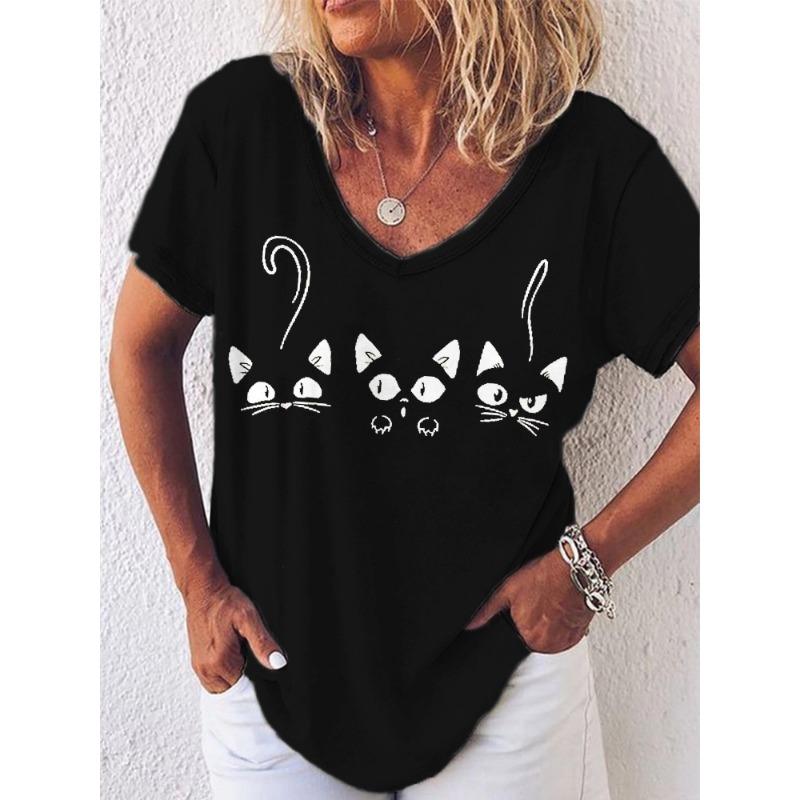 

Women s Summer Printed Short Sleeve Top 3D Printed T-Shirt 5XL