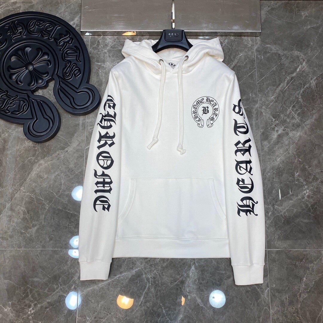 

8081 CHROME HEARTS 2025 Нова Весна та Осінь Батал Тонкий Стиль Класичний Стиль Логотип Худі для Пар S білий