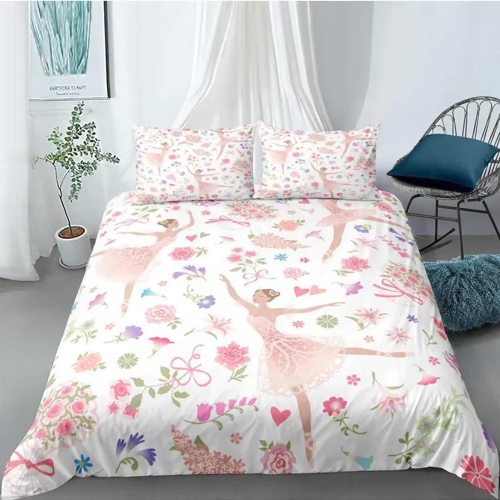 Ballet Girl Down Comforter Set Bedding Set 3-piece Duvet Cover Set