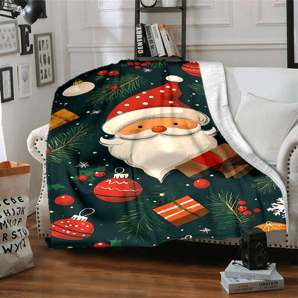 1 Stück Weihnachtsmann-Decke, Leichte Flanell-Kuscheldecke für Sofa, Bett, Reise, Camping, Wohnzimmer, Büro, Couch, Stuhl, a0922072