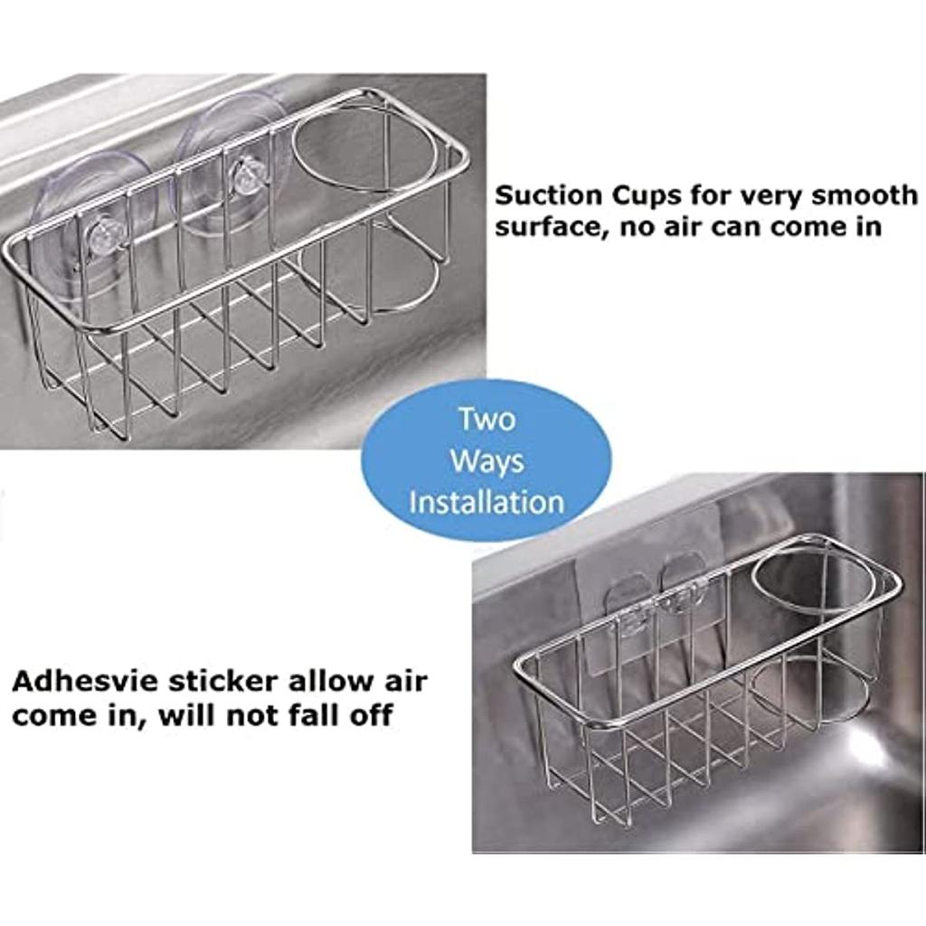 💰Kjøp Sink Caddy Sponge Holder Brush Holder with Upgraded Suction Cups