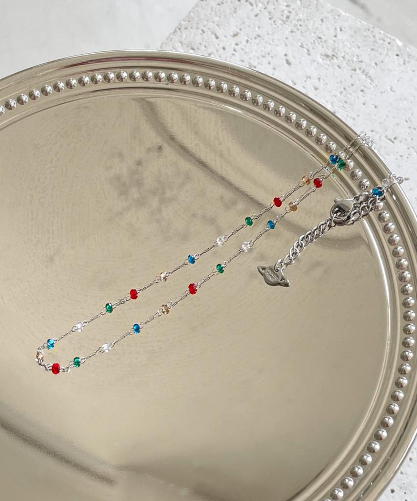 Fantastic Planet Color Crystal Dot Necklace