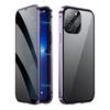 360° Volledige Bescherming Metalen Magnetisch Dubbelzijdig Glas Kliksluiting Privacy Hoesje Voor iPhone 17 16 15 14 13 12 Pro Max Plus 17E 16E