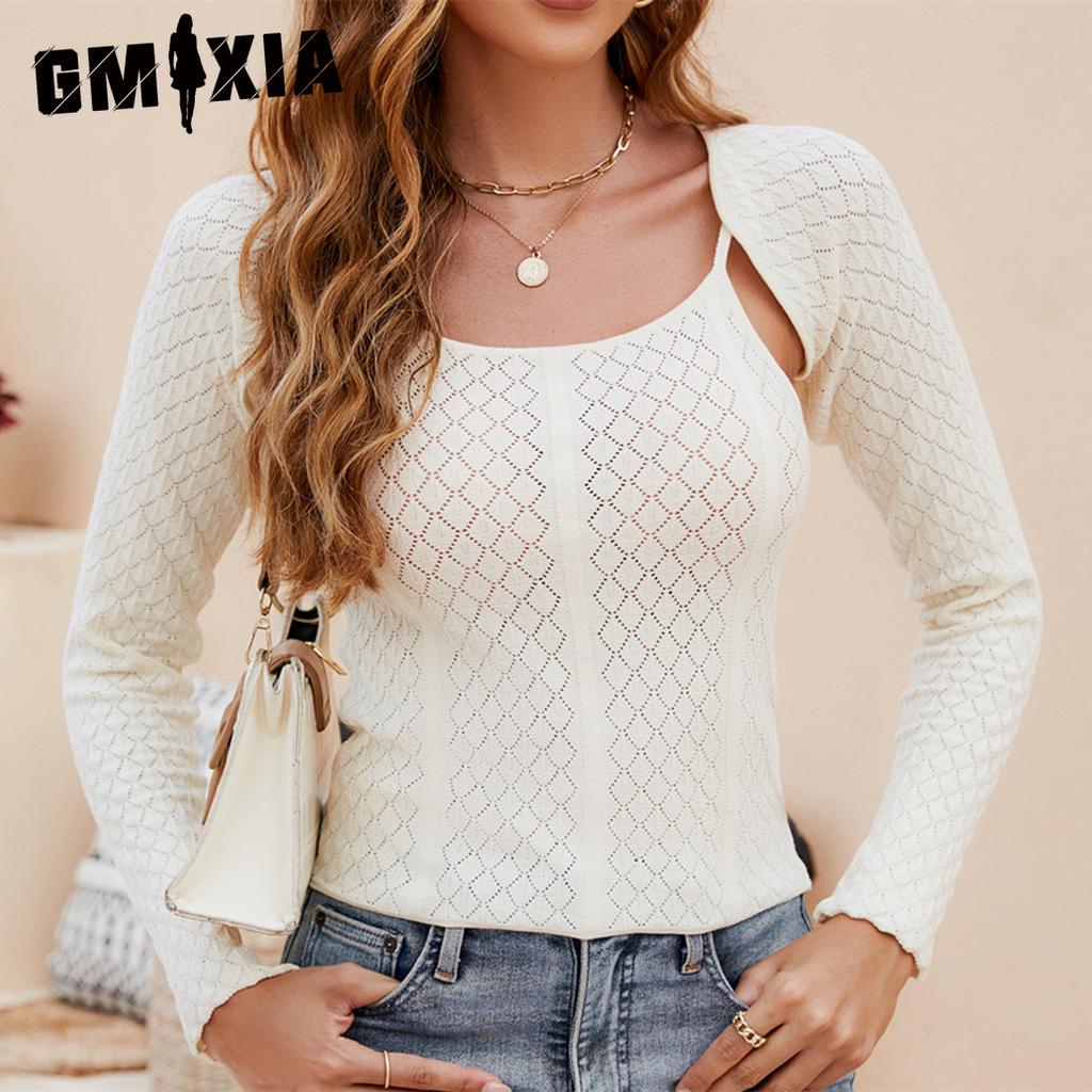GMXIA Women's Fashion Casual Solid Color Print Autumn Winter Long Sleeve O-Neck Loose Sweaters