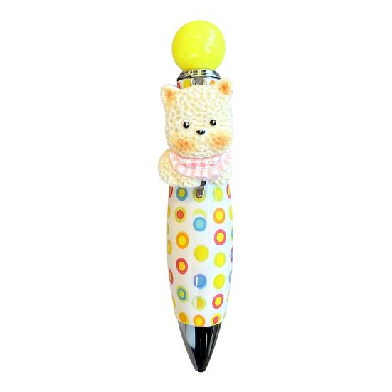 3D Puppy Ballpoint Pens Smooth Writing Retractable Ballpoint Pen Cartoon Puppy Writing Pen for Students Office And School Supplies B