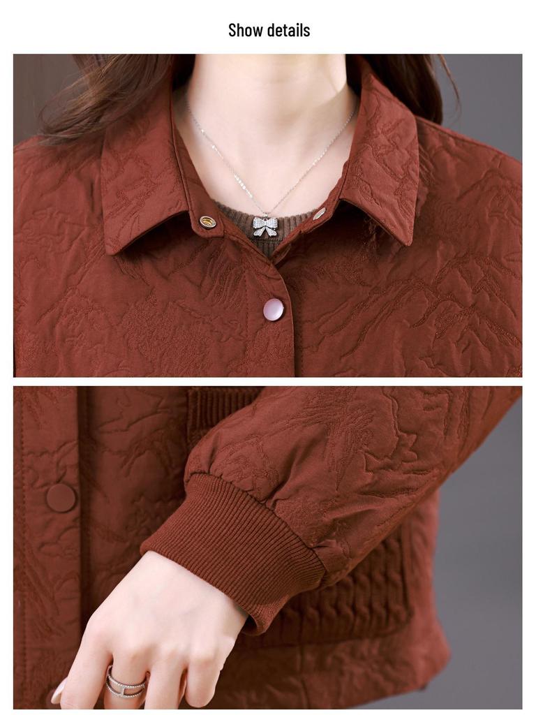 Women's Autumn 2024 Fashionable Jacquard Jacket - Stylish, Casual, Versatile Korean Mom Style