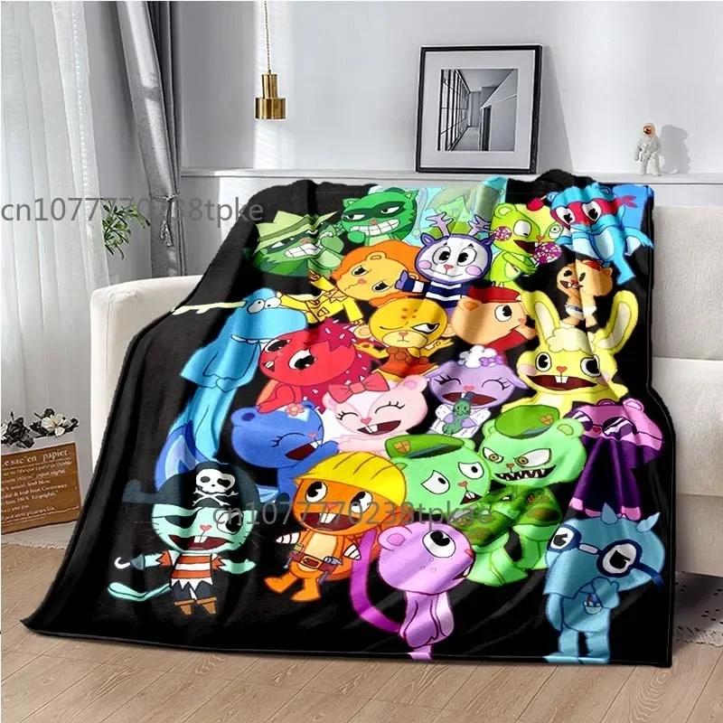 Happy Tree Friend Cartoon Blankets,Soft Warm Throw Blanket,for Bathroom Bedroom Living Room Sofa Bed Car,brighday Gift
