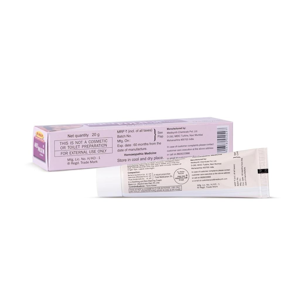 Aquifolium crème (20 gram) Verpakking van 1 | Homeopathische Crème voor Acne, Puistjes & Littekenvermindering