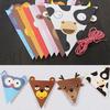 New Creative Triangle Cartoon Animals Birthday Party Banners Pull Flags Room Decorations Ornaments P