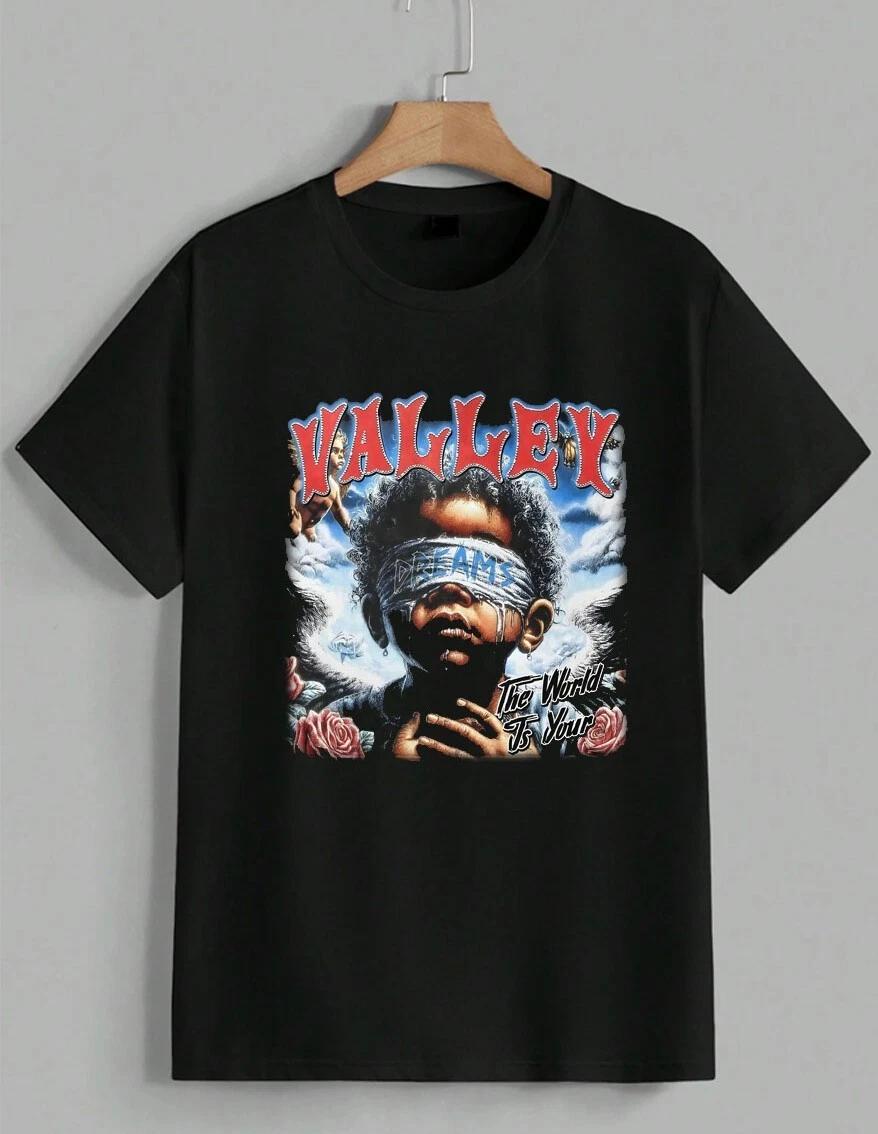 Valley Dreams Graphic T-Shirt Streetwear Retro Hip Hop The World Is Yours Unisex L