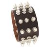 Punk Bracelet for Men Women Goth Black Leather Wristband with Metal Spike Studded Spike Rivets Cuff Bangle Adjustable