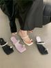 French Evening High Heels Sandals Temperament Socialite Pigeon Egg Pinch Sandals Women's Summer Wear with Skirt Slippers