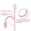Câble pour iphone - non spécifié - lot de 3 - 1m - nylon - rose