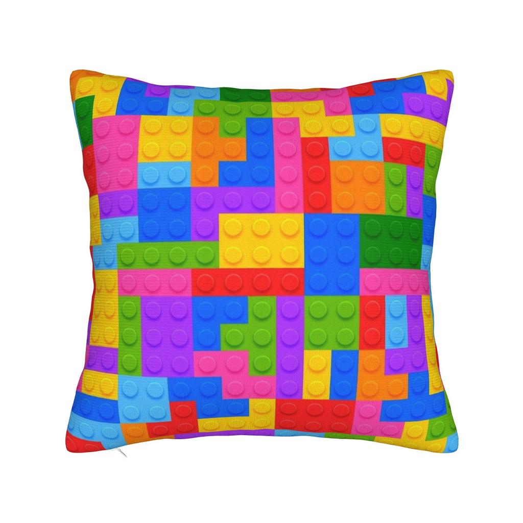 Rainbow Building Blocks Pattern Pillow Cover Soft Cushion Cover Morden Pillow Case For Living Room Bed Chair