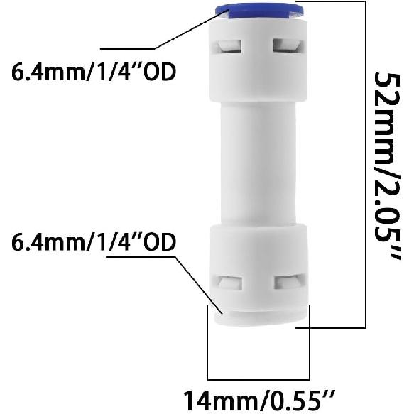 1/4" Quick Connect Check Valve,6PCS Push to Connect One Way Check Valve,TTZEZE One-way Through Water Purifier Check Valve Quick Connect Fitting RO
