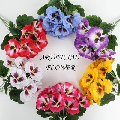Artificial Flower Pansy Fake Flower Ornament Outdoor Hotel Decoration Wedding Home Creative Silk Flower