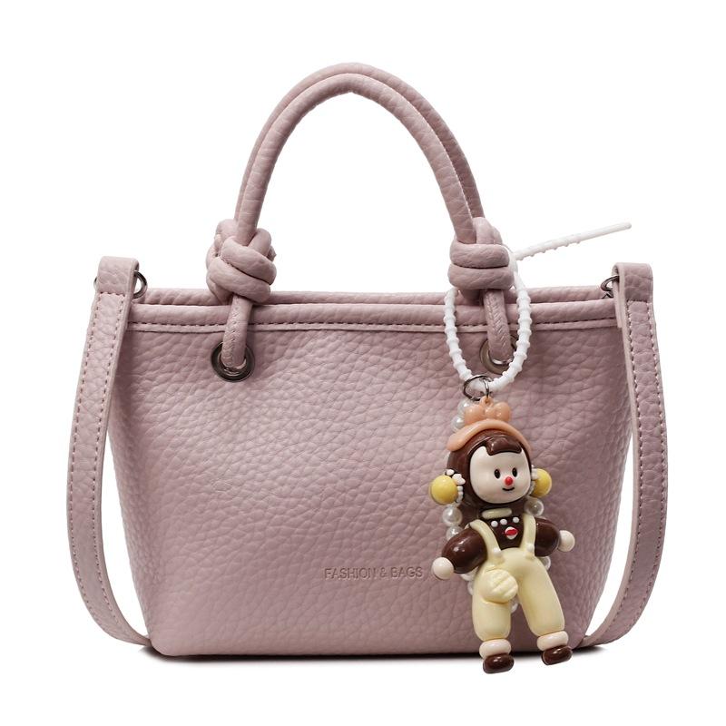 This Year's Hot Sale Korean Fashion Simple Style Lychee Pattern Portable Bucket Bag High Sense Versatile Temperament Messenger Women's Bag