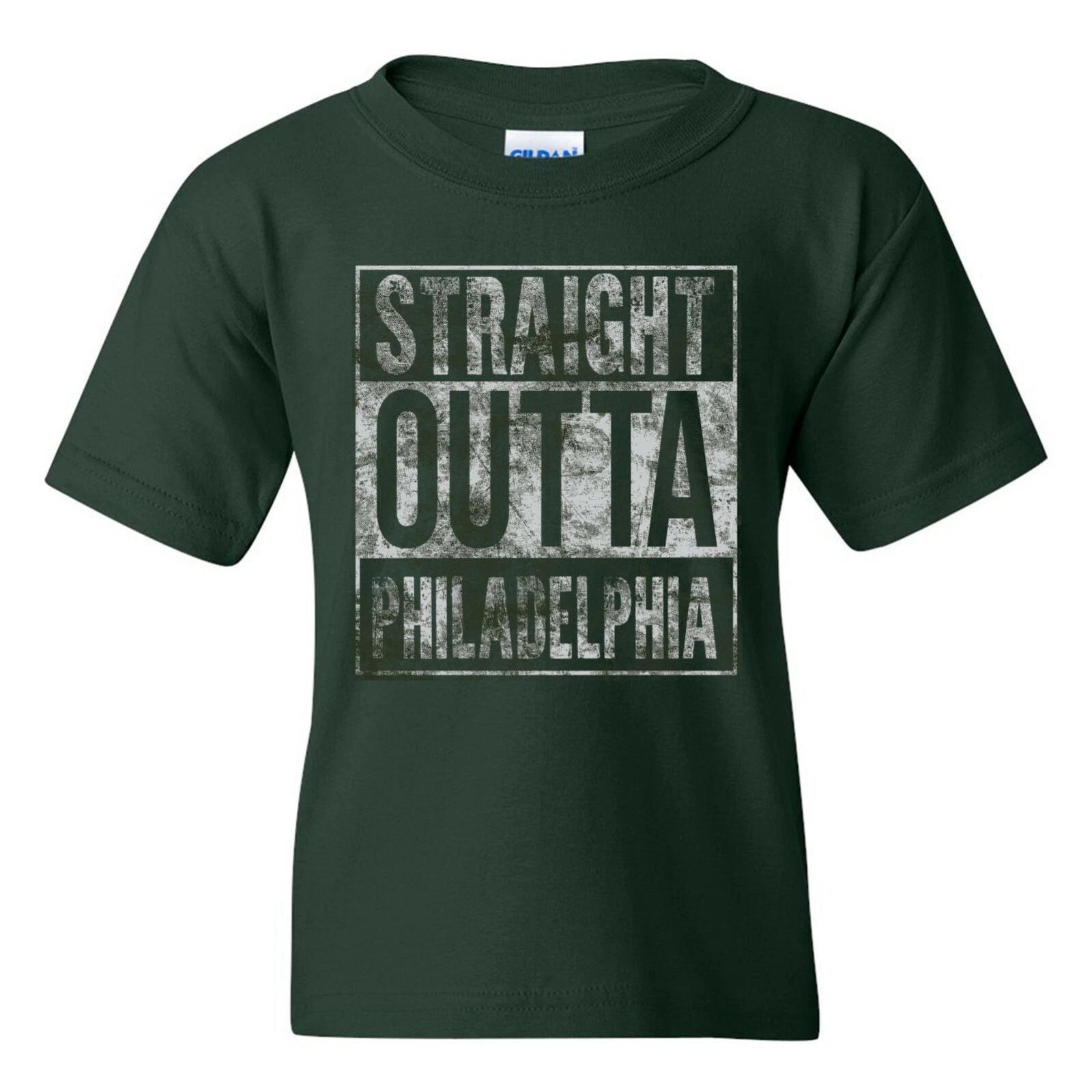 Straight Outta Philadelphia - Hometown Football Sports Youth T Shirt - Forest 3XL