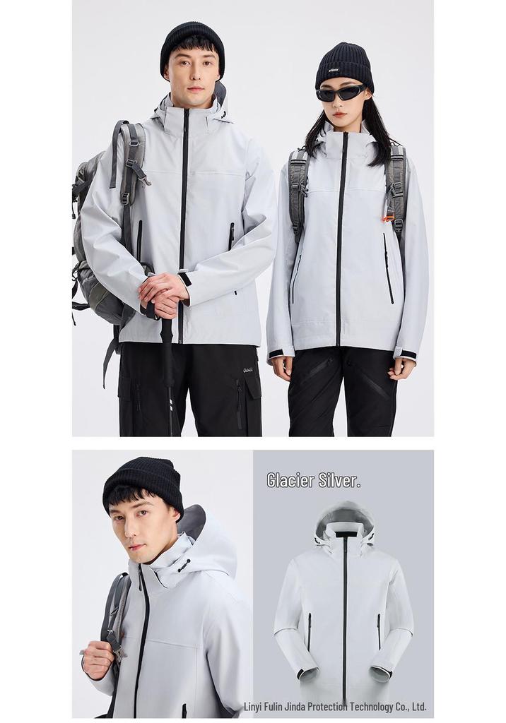 Waterproof Hard Shell Mountaineering Jacket for Climbing, Fishing, and Bird Watching