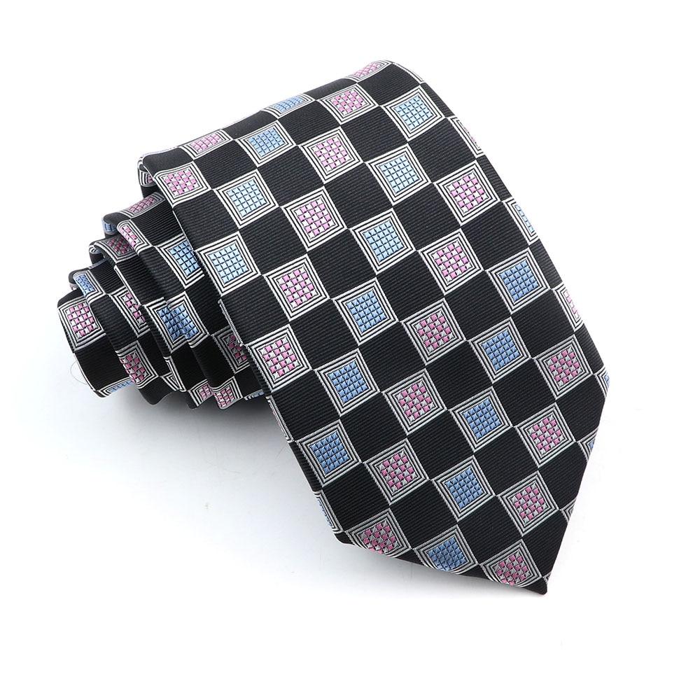 Krawat męski krawat w kratę zielony fioletowy niebieski krawat ślubny biznesowy kołnierzyk dla pana młodego akcesoria prezent
