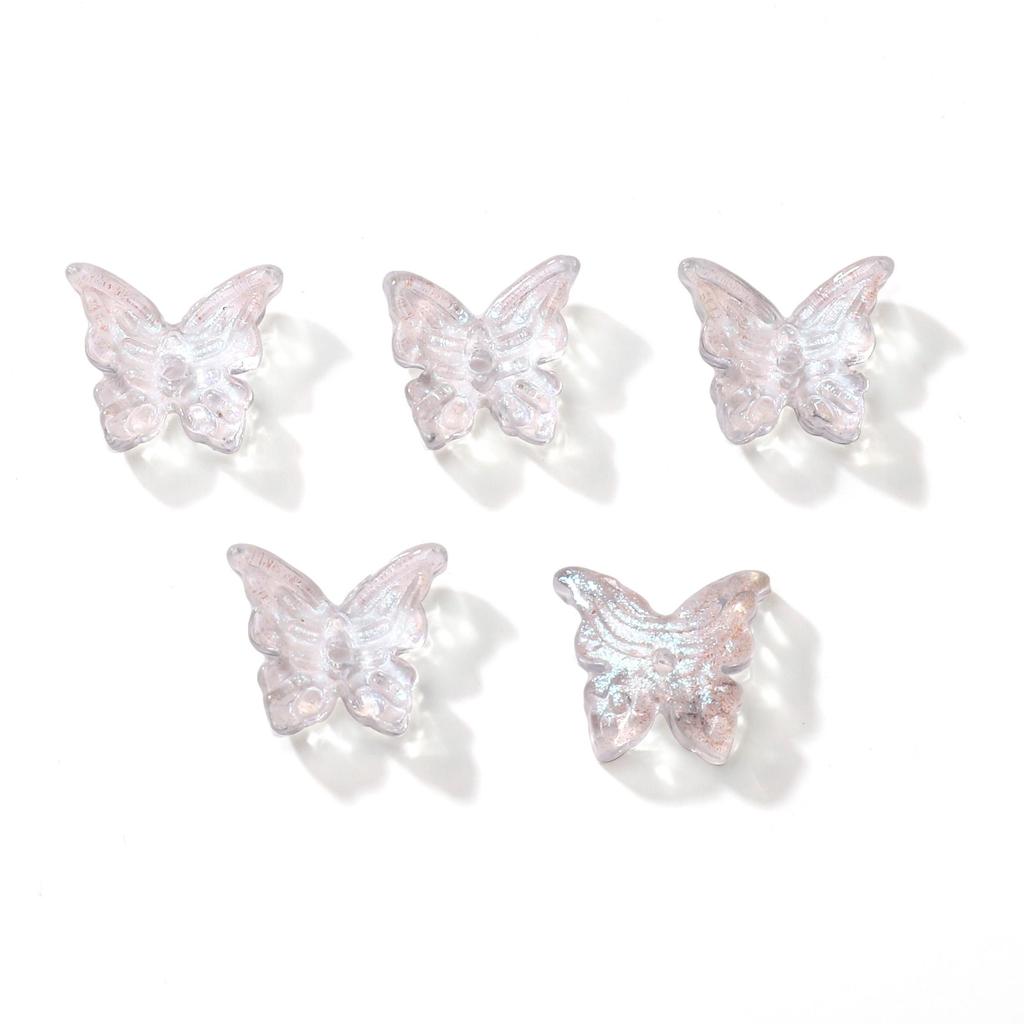 10 ks Skleněné motýlkové korálky s ocáskem Volné distanční korálky pro výrobu šperků DIY Náramek Náhrdelník