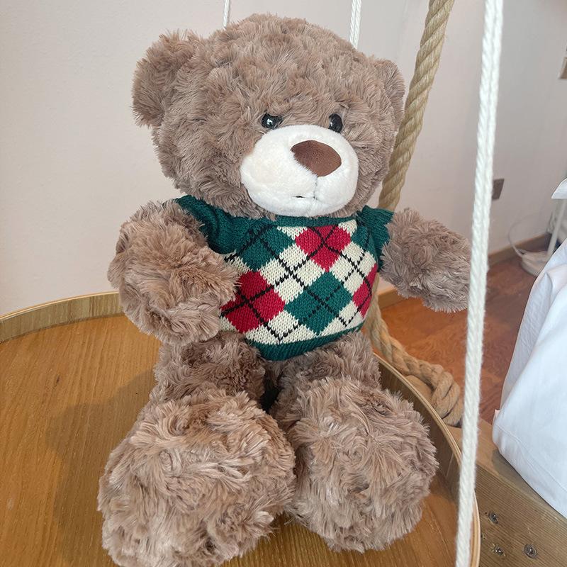 

Teddy Bear Doll Plush Toy Ragdoll Press Bed Bear Doll Large Birthday Gift Wedding Total length 70cm зелений