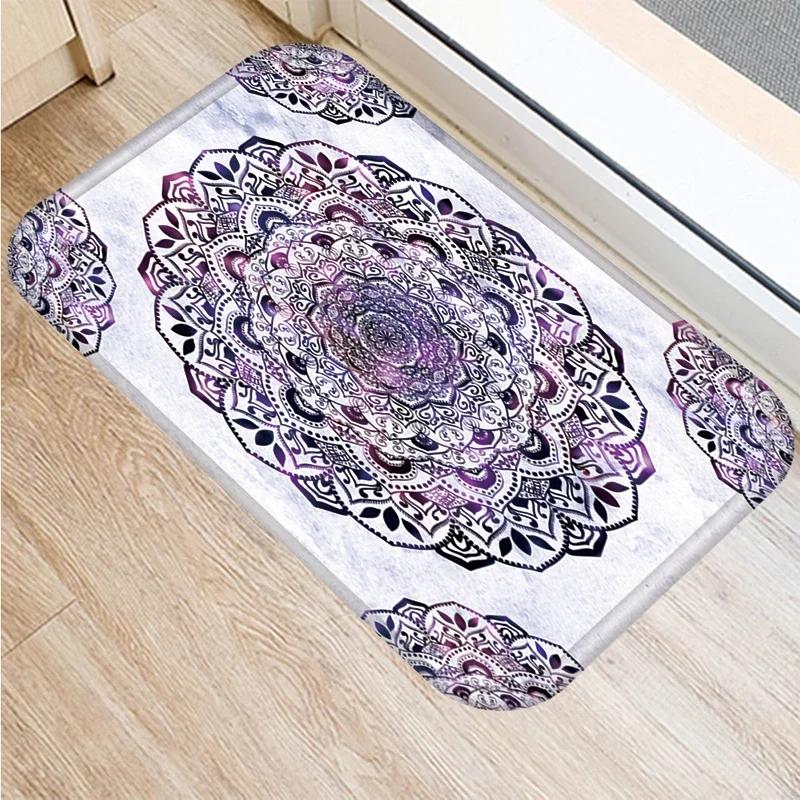 Mandala-Druckserie Fußmatte Schlafzimmer Eingang Fußmatte Heimdekoration Wohnzimmer Willkommens-Fußmatte Rutschfeste Küchenbodenmatten