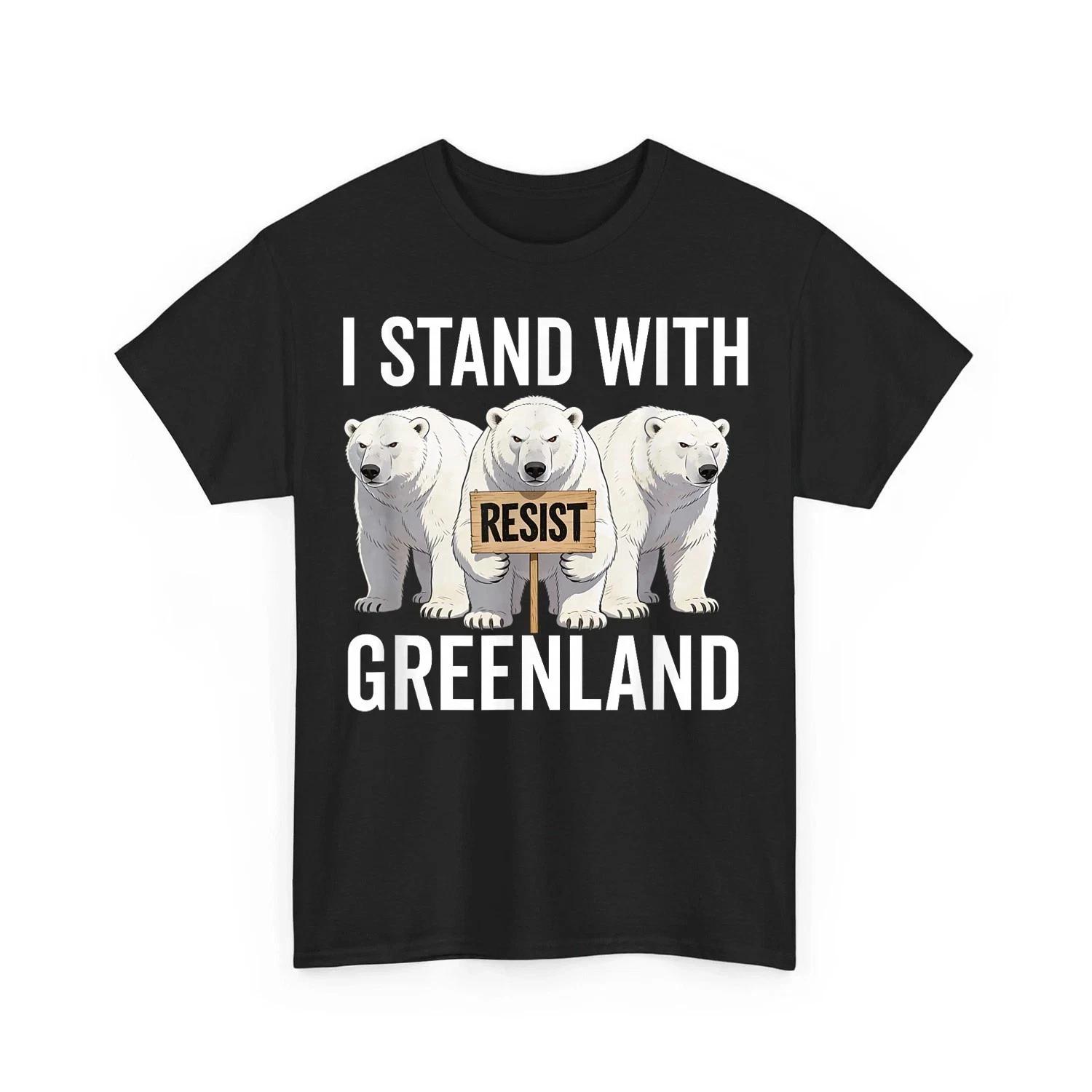 I Stand with Greenland Protest Polar Bear Greenland Denmark Unisex T shirt 3XL
