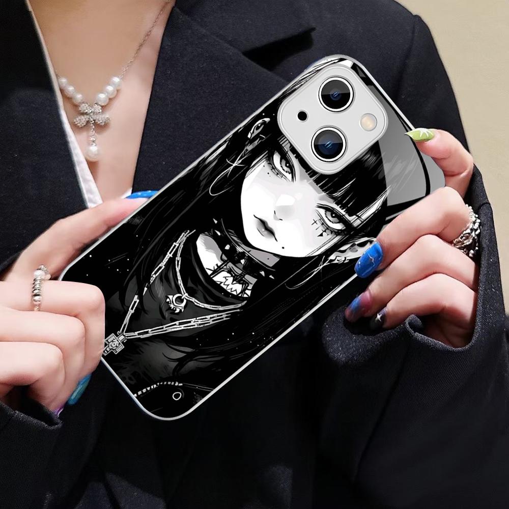 Cute Girl Trend Anime Phone Case For IPhone 14 13 12 Mini 11 Pro XS Max X XR 14 Plus Tempered Glass Cover