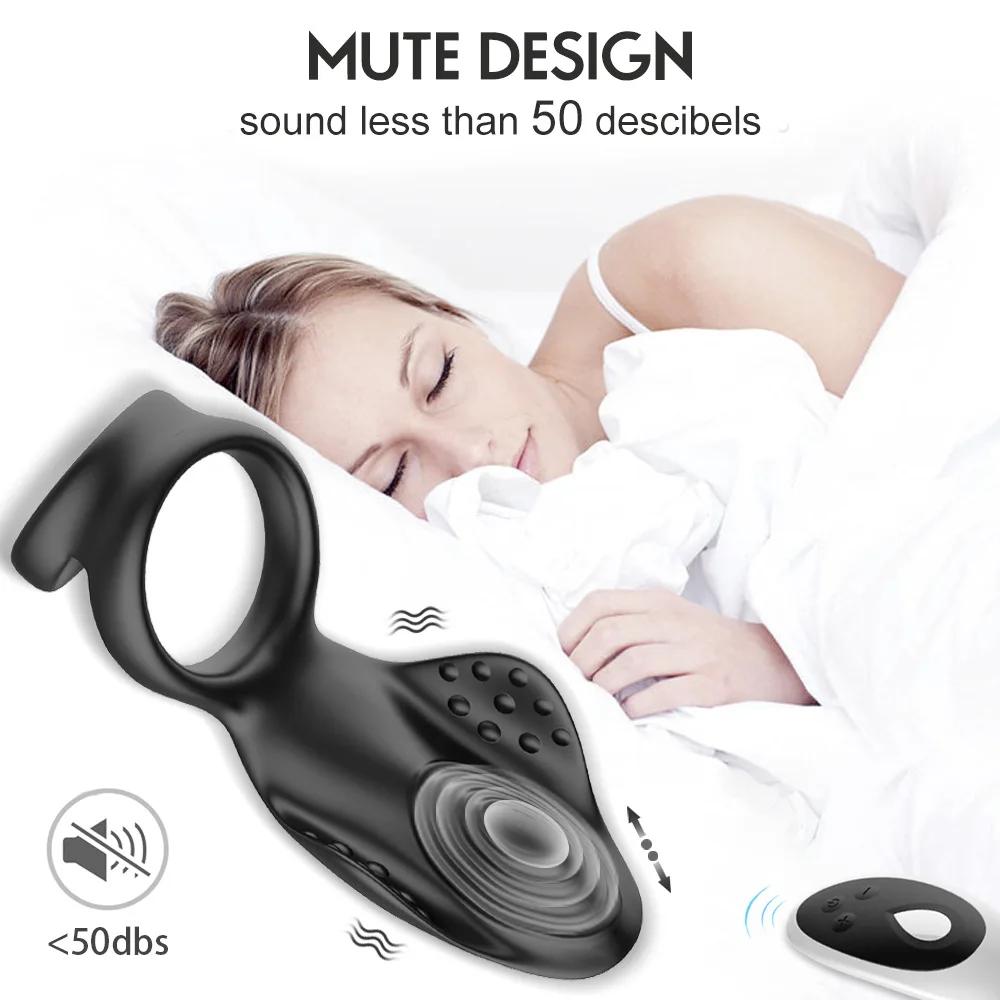 Ei-Massagegerät, Verriegelungsring-Vibrator, Sexspielzeug für Männer, 10 vibrierender männlicher Masturbator mit 2 Penisringen für den Mann mit Fernbedienung