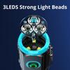FLSTAR FIRE Strong Light 3 LED Flashlight USB Rechargeable Built-in Battery Waterproof Lantern with Pen Clip and Tail Magnet