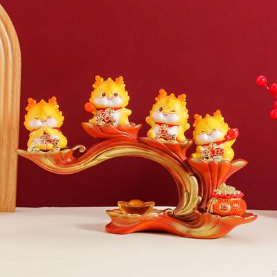 Dragon Figurines Art Crafts Ornaments Cartoon Resin Year Decorative Statue Prosperity