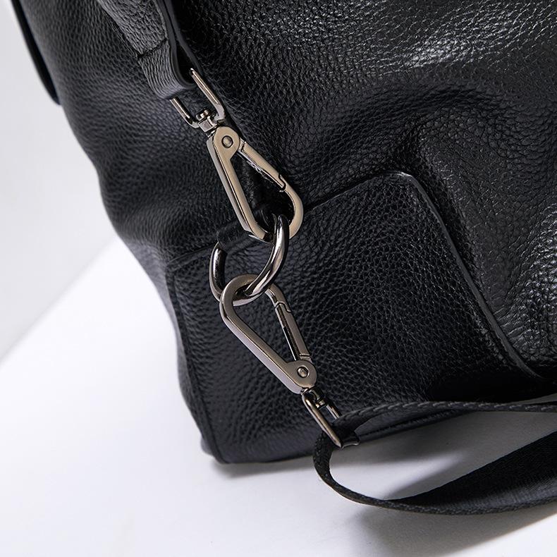 Cross-border new large-capacity travel bag, genuine leather fashion soft leather casual shoulder handbag, cowhide BD bag